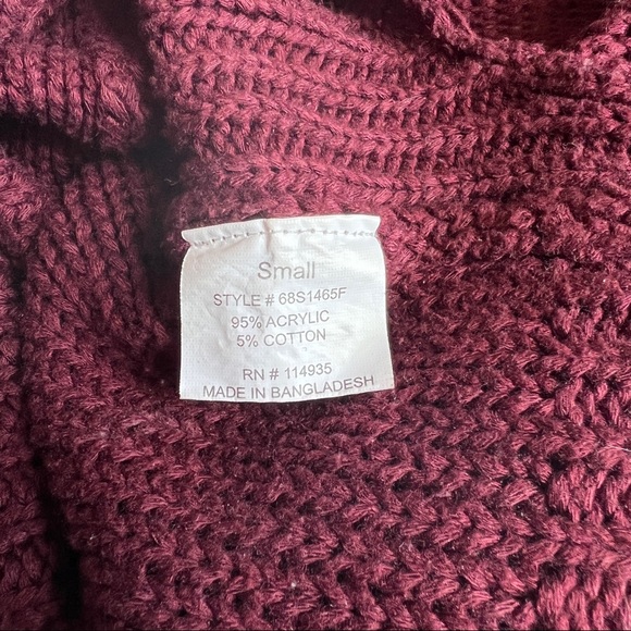 Red Wine Mock Neck Knit Sleeveless Top - Picture 7 of 9